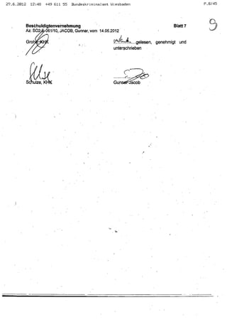 JOSE MANUEL DOMINGUEZ LAGE vernehmung