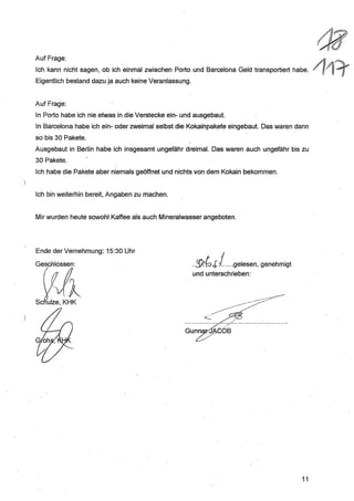 JOSE MANUEL DOMINGUEZ LAGE vernehmung