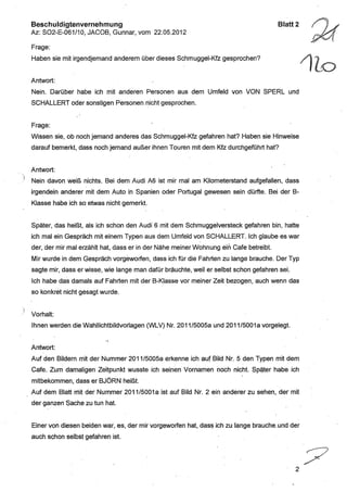 JOSE MANUEL DOMINGUEZ LAGE vernehmung