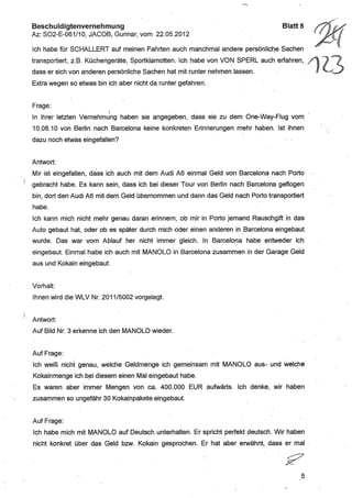 JOSE MANUEL DOMINGUEZ LAGE vernehmung