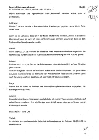 JOSE MANUEL DOMINGUEZ LAGE vernehmung