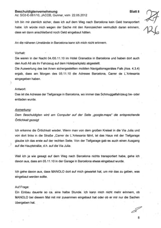 JOSE MANUEL DOMINGUEZ LAGE vernehmung