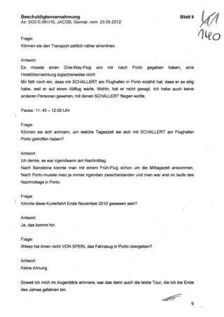 JOSE MANUEL DOMINGUEZ LAGE vernehmung