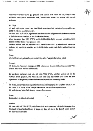 JOSE MANUEL DOMINGUEZ LAGE vernehmung