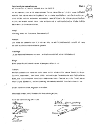 JOSE MANUEL DOMINGUEZ LAGE vernehmung