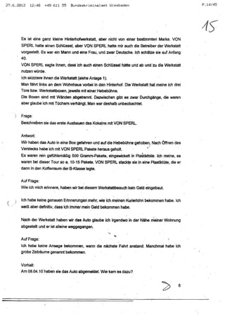 JOSE MANUEL DOMINGUEZ LAGE vernehmung