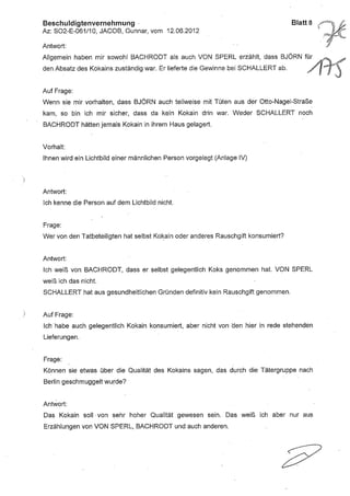 JOSE MANUEL DOMINGUEZ LAGE vernehmung