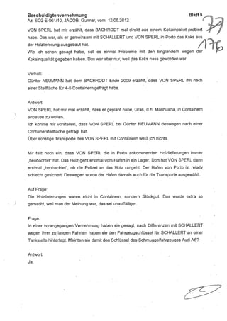 JOSE MANUEL DOMINGUEZ LAGE vernehmung