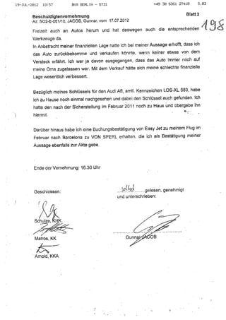 JOSE MANUEL DOMINGUEZ LAGE vernehmung