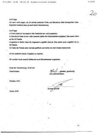 JOSE MANUEL DOMINGUEZ LAGE vernehmung