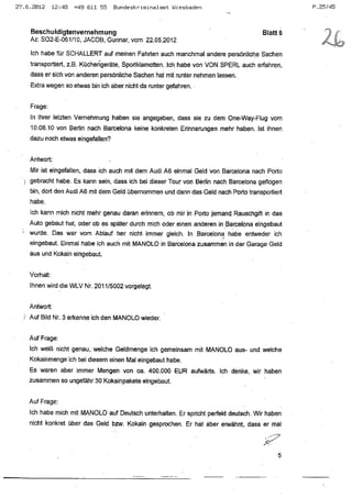 JOSE MANUEL DOMINGUEZ LAGE vernehmung