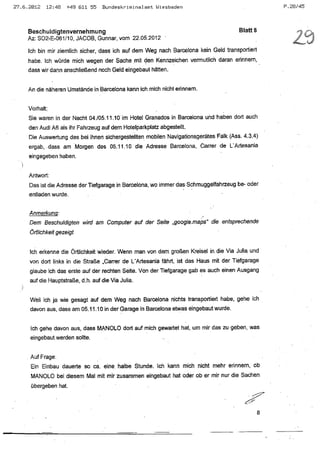 JOSE MANUEL DOMINGUEZ LAGE vernehmung