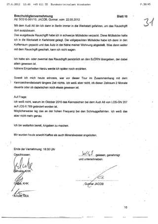 JOSE MANUEL DOMINGUEZ LAGE vernehmung