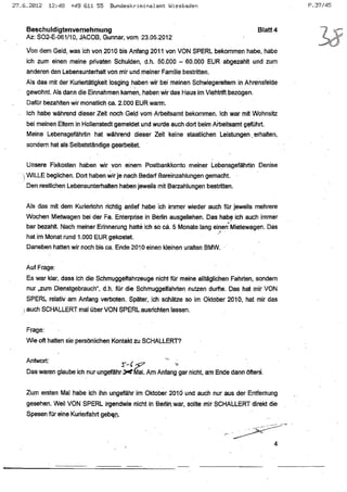 JOSE MANUEL DOMINGUEZ LAGE vernehmung