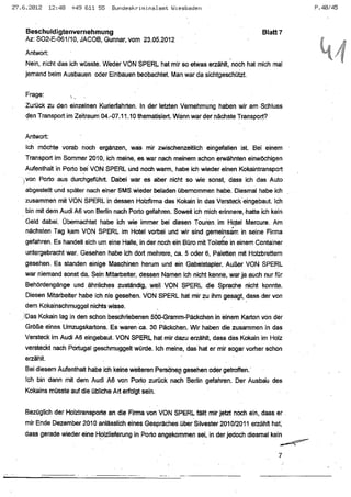 JOSE MANUEL DOMINGUEZ LAGE vernehmung