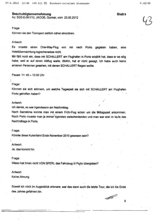 JOSE MANUEL DOMINGUEZ LAGE vernehmung