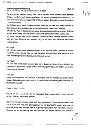 JOSE MANUEL DOMINGUEZ LAGE vernehmung