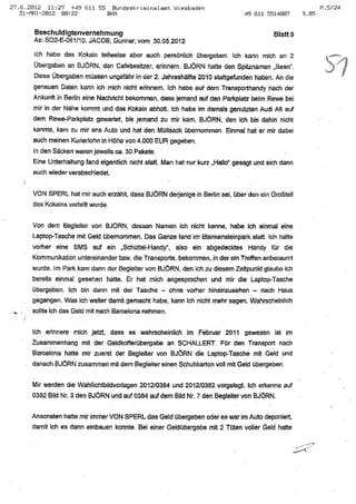 JOSE MANUEL DOMINGUEZ LAGE vernehmung