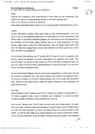 JOSE MANUEL DOMINGUEZ LAGE vernehmung