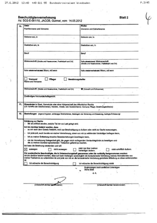 JOSE MANUEL DOMINGUEZ LAGE vernehmung