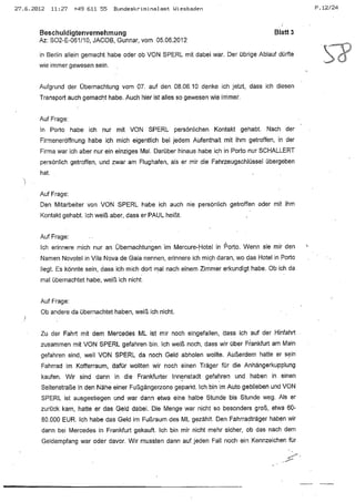 JOSE MANUEL DOMINGUEZ LAGE vernehmung