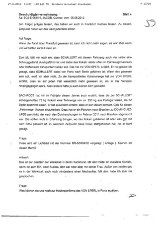 JOSE MANUEL DOMINGUEZ LAGE vernehmung