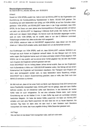 JOSE MANUEL DOMINGUEZ LAGE vernehmung