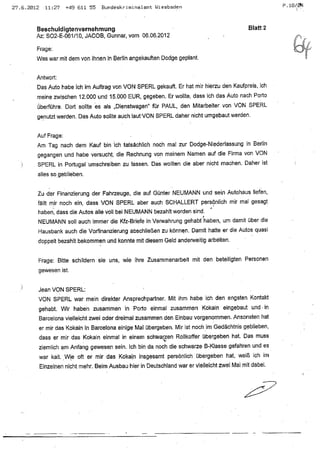 JOSE MANUEL DOMINGUEZ LAGE vernehmung