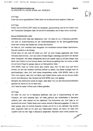 JOSE MANUEL DOMINGUEZ LAGE vernehmung