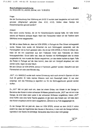 JOSE MANUEL DOMINGUEZ LAGE vernehmung