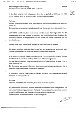 JOSE MANUEL DOMINGUEZ LAGE vernehmung