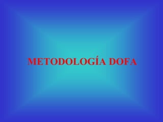 METODOLOGÍA DOFA
 