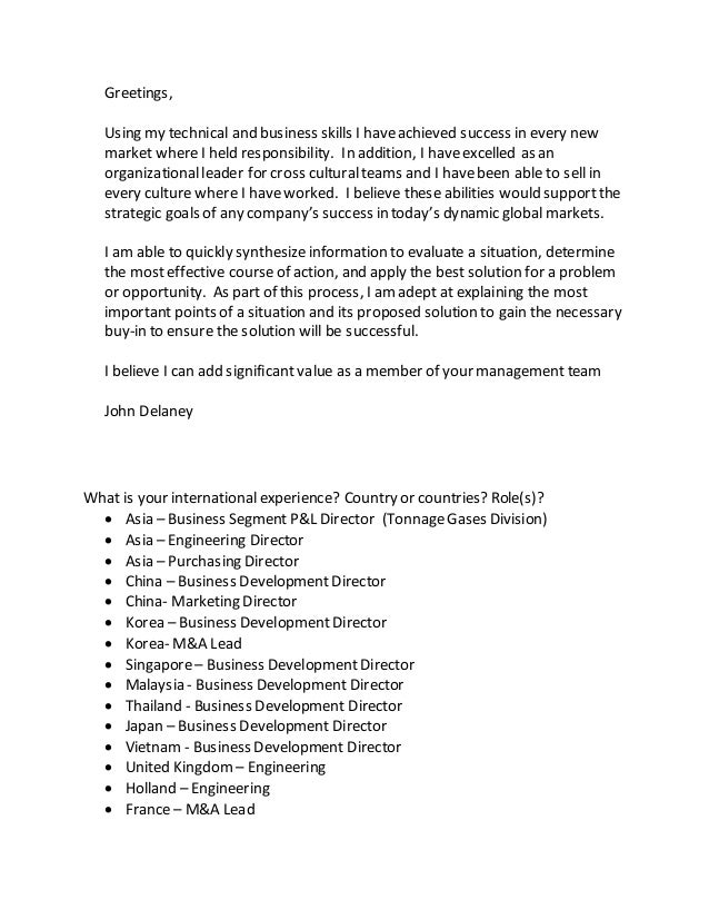 greetings for a cover letters