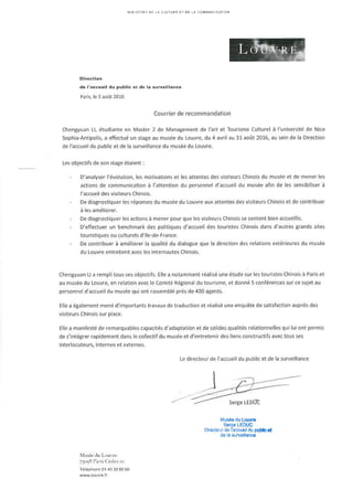 lettre de recommandation de M. Serge Leduc