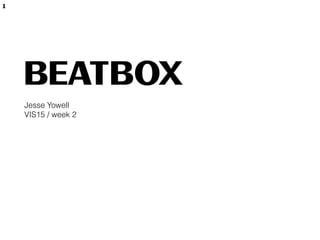 BEATBOX
Jesse Yowell
VIS15 / week 2
1
 