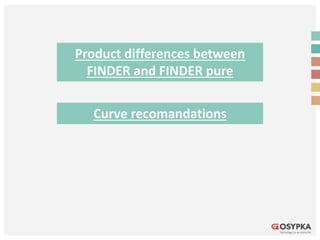 Product differences between
FINDER and FINDER pure
Curve recomandations
 