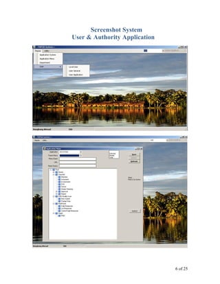6 of 25
Screenshot System
User & Authority Application
 