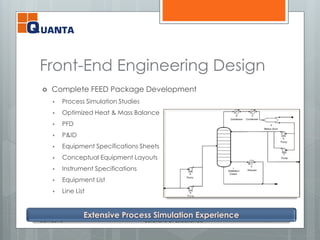 Front-End Engineering Design
 Complete FEED Package Development
 Process Simulation Studies
 Optimized Heat & Mass Balance
 PFD
 P&ID
 Equipment Specifications Sheets
 Conceptual Equipment Layouts
 Instrument Specifications
 Equipment List
 Line List
Jan 2016 Solutions of Excellence 11
Extensive Process Simulation Experience
 