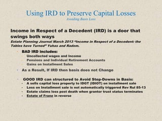 Ird Example Pre and Post Mortem Tax Planning ideas | PPTX