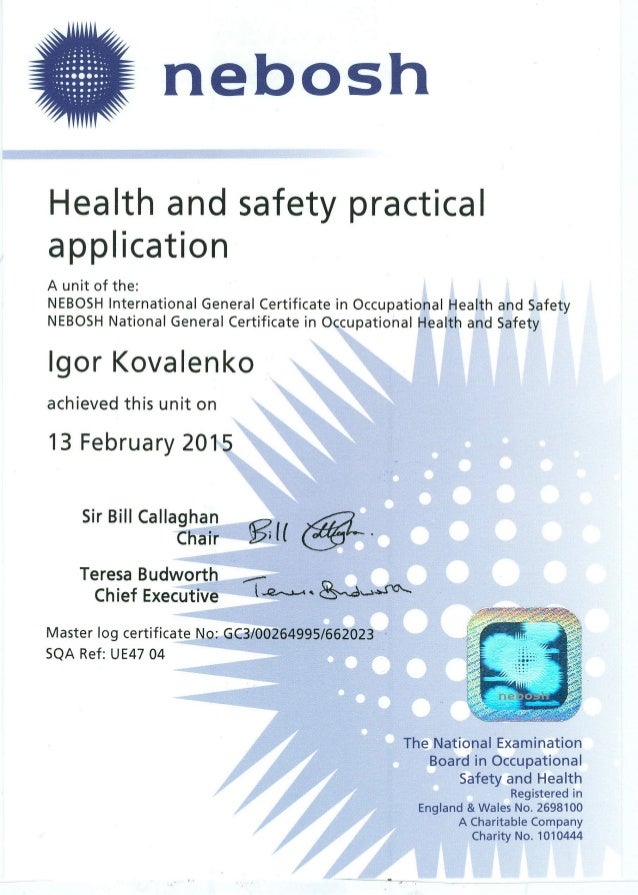 NEBOSHHealth and Safety Practical Application