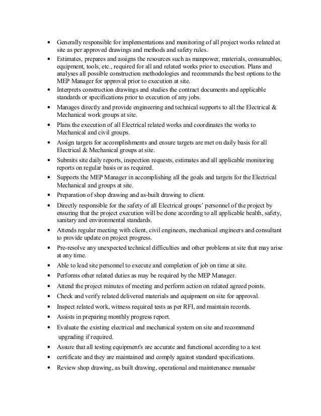 electrical cv examples