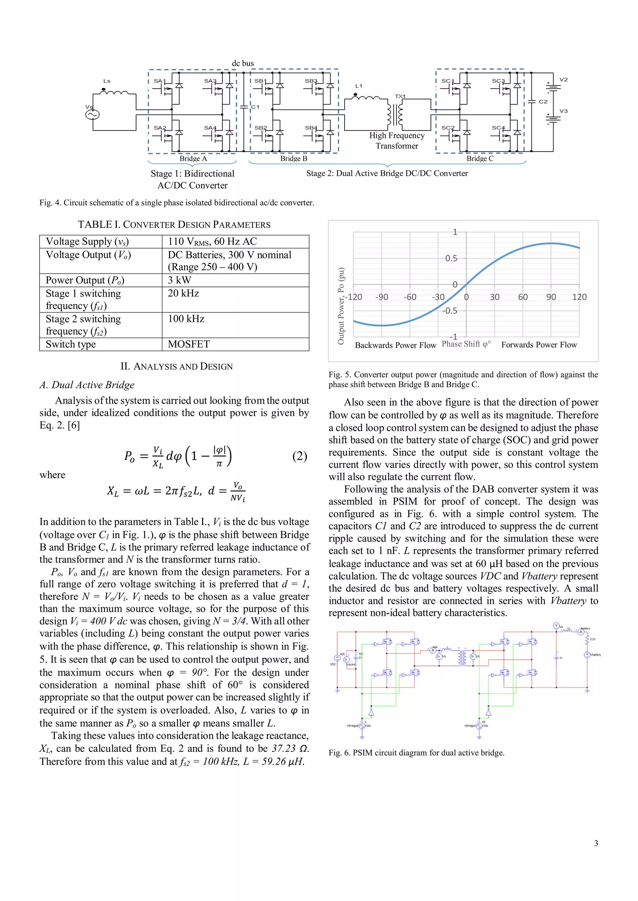 Design of a Single Phase Isolated Bidirectional AC to DC Converter for ...