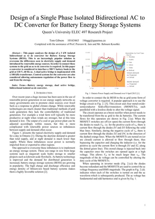 Design of a Single Phase Isolated Bidirectional AC to DC Converter for ...