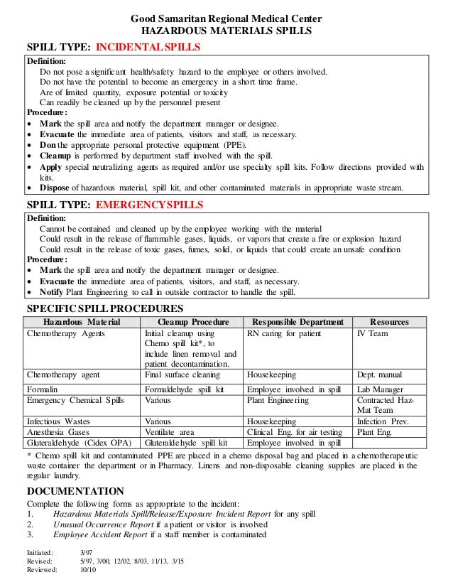 Hazardous Material Spill General Instructions Grid 3 15 GSRMC