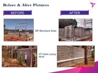 Before & After Pictures
BEFORE AFTER
DP Structure Area
HT Cable Laying
Work
 