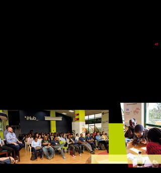 ze Kaffee- und Mittagspausen. Oder wenn Safaricom, einer der
größten Mobilfunkanbieter Kenias, 10-Jähriges Bestehen feiert
und den iHub mit zahllosen Pizzas beliefert. Weitere tägliche
Events sorgen für einen Austausch innerhalb der iHub Commu-
nity. Sogenannte Hackathons, in denen innerhalb von 48 Stun-
den eine App entwickelt wird, die irgendwie Armut oder deren
Auswirkungen verringern soll, hitzige Paneldiskussionen über
die (korrupte) Zusammenarbeit der kenianischen Regierung
mit Unternehmer*innen, Schulungen zum Thema User Design
oder Vernetzungstreffen von neuen Start-Ups sind an der Tages-
ordnung. Bei diesen Ereignissen wird deutlich, wodurch sich die
geeks in Nairobi auszeichnen: durch ihren schier unbegrenzten
Willen zu lernen. „Nobody knows everything. Es ist okay, nicht
allwissend zu sein. Niemand bewertet dich aufgrund von Nicht-
wissen schlecht. Trotzdem wird jede Meinung respektiert und
als wertvoll betrachtet. Wir arbeiten mit dem Verständnis, dass
sich alles schnell verändert und sich somit immer alles in Ent-
wicklung und Gestaltung befindet“, erklärt Nanjira Sambuli,
die Leiterin der Forschungsabteilung im iHub.
Diese Art des Arbeitens wird oft als „iHub culture“ beschrieben:
„Offenheit und Flexibilität. Sie sind von ganz oben im 4. Stock
bis unten zum UX Lab im Erdgeschoss zu finden. Oft hänge ich
mit den UX Lab Leuten ab, nur um zu sehen, wie es ihnen geht
und was sie machen. Wenn ich für ein anderes Unternehmen
arbeiten würde, wie könnte ich dann in eine andere Abteilung
gehen, um mich mit dessen Angestellten auszutauschen?! Das
ist   sehr selten. Im iHub dagegen gibt es viele Interaktionen,
Offenheit und Flexibilität“, erzählt Chris Orwa, der Data Lab
Manager im iHub. Eine neue Art des Arbeitens wird für vie-
le Menschen im iHub praktiziert: Im Coworking Space kann
jede*r 24 Stunden lang im Austausch mit anderen interessan-
ten Menschen sein. „Es ist deine Entscheidung, ob du wie ein
Vampir nachts arbeiten möchtest oder nicht“, so Nanjira. Da
allumfängliches Wissen nicht vorausgesetzt wird, besteht der
Arbeitsalltag im iHub aus vielen Experimenten, deren Schei-
tern und ständigen Neuanfängen. Dies ist für die meisten ein
neues Gefühl nach den oft starren Universitätsabschlüssen
der in Kenia ausgebildeten Menschen im iHub. Hier werden
Ingenieur*innen mit Büchern aus den 60er Jahren unterrich-
tet. Das Wissen basiert meist auf Modellen und nicht auf realen
Anwendungen und Ausprobieren. So waren viele nach dem Stu-
dium überfordert, wenn ihr perfektes Modell nicht praktisch
funktionierte. Die Arbeitsweise im iHub dagegen fördert stän-
diges Experimentieren, zwischenmenschlichen Austausch und
somit unzählige Lern­prozesse.
47
 