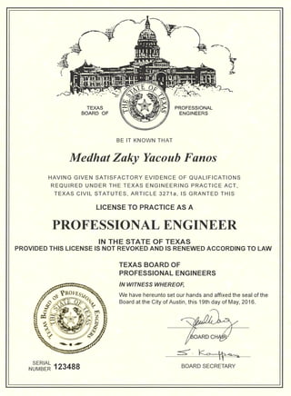 PE certificate
