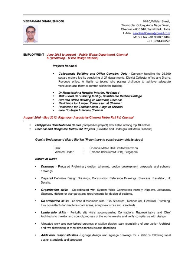 resume ar veeramani 5 years exp