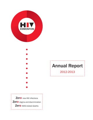 GETTING TO ZERO
Zer new HIV infections
Zer stigma and discrimination
Zer AIDS-related deaths
Annual Report
2012-2013
 