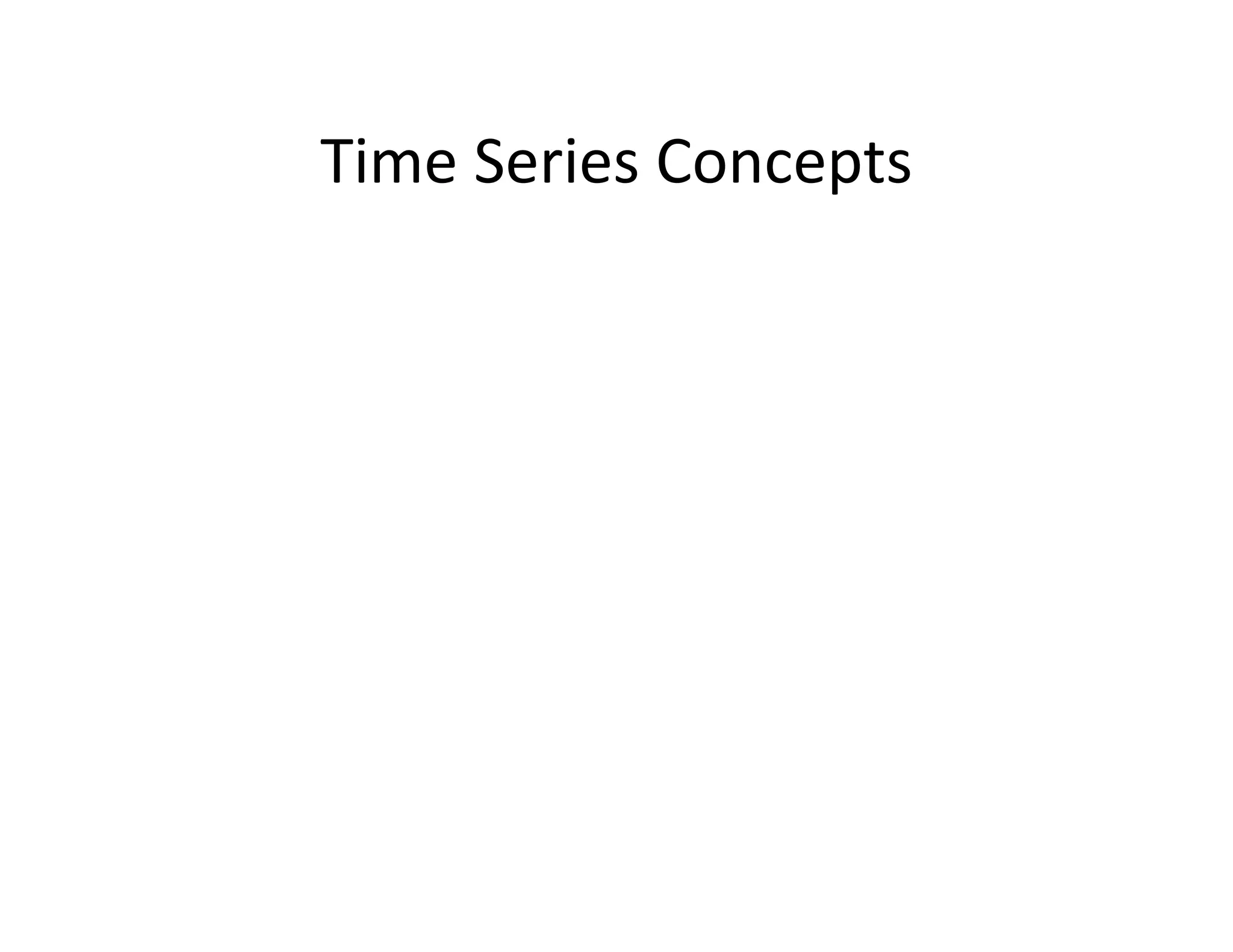 Time Series Concepts
 